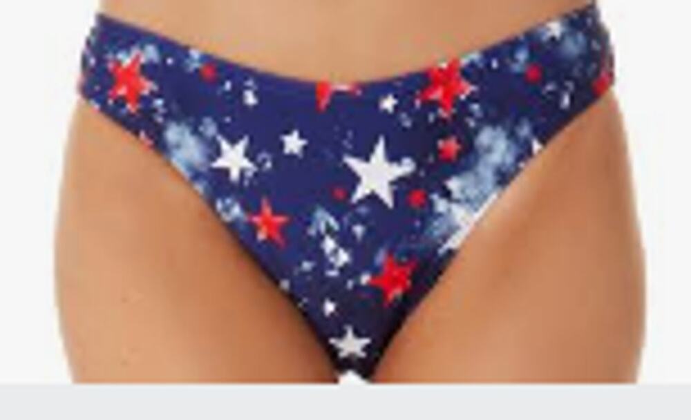 California Waves Splatter Star Print Bikini Swim Bottom, NWT, Small